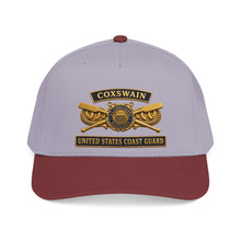 Load image into Gallery viewer, Mid Profile Baseball Cap - USCG - Coxswain - Auxiliary w txt - 3D - Enhanced