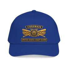 Load image into Gallery viewer, Mid Profile Baseball Cap - USCG - Coxswain - Auxiliary w txt - 3D - Enhanced