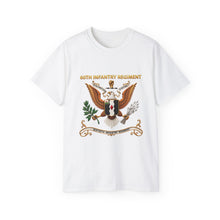 Load image into Gallery viewer, Unisex Ultra Cotton Tee - 60th Infantry Regiment COA with Eagle with Text - 3D - Enhanced X 300