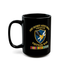 Load image into Gallery viewer, Black Mug (15oz) - Army - Army Security Agency Group w SVC Ribbons - 3D - Enhanced