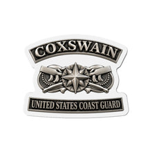 Load image into Gallery viewer, Die-Cut Magnet - USCG - Coxswain w txt - Silver - 3D - Enhanced