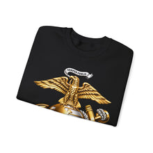 Load image into Gallery viewer, Crewneck Sweatshirt — Gold Eagle Globe & Anchor Graphic (Semper Fidelis)