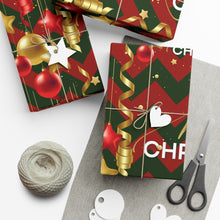 Load image into Gallery viewer, Gift Wrap Papers - Chevron Pattern - Christmas Wrapper - Merry Christmas
