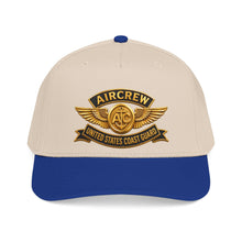 Load image into Gallery viewer, Mid Profile Baseball Cap - USCG - Aircrew Badge w txt - 3D - Enhanced