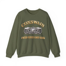 Load image into Gallery viewer, Crewneck Sweatshirt - USCG - Coxswain w txt - Gold - 3D - Enhanced