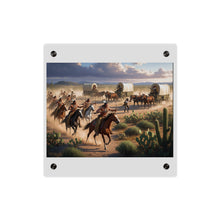 Load image into Gallery viewer, Acrylic Wall Art Panel - Apache Indians attacking a wagon train