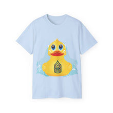 Load image into Gallery viewer, Unisex Ultra Cotton Tee - Yellow Rubber Duck - Front with Water - First Sergeant