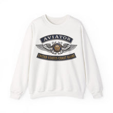 Load image into Gallery viewer, Crewneck Sweatshirt - USCG - Aviator Badge - Auxiliary w txt - 3D - Enhanced