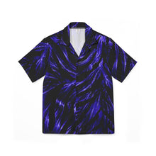 Load image into Gallery viewer, Men's Hawaiian Camp Shirt — Futuristic zebra with neon glow