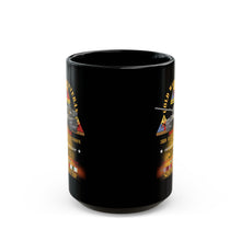 Load image into Gallery viewer, Black Mug (15oz) - Army - Cold War Vet - 3rd Armored Division - Gelnhausen, Germany - M60A3 Tank - Spearhead w Fire - 1982-1984 w DUI - COLD X 300