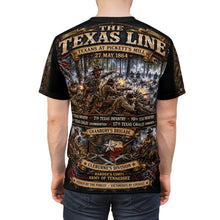 Load image into Gallery viewer, Texans at the Battle of Pickett's Mill Tribute Tee - Civil War, 27 May 1864 (6th, 7th 10th, Texas Infantry, 15th, 17th Texas Cavalry (Dismounted)