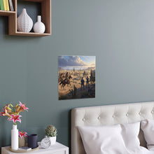 Load image into Gallery viewer, Indoor and Outdoor Silk Posters - Apache Indians attacking a US Army defending a wagon train