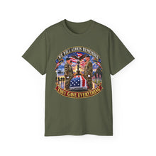 Load image into Gallery viewer, Unisex Ultra Cotton Tee - Emblem - We Will Always Remember - They Gave Everything - 3D - Enhanced