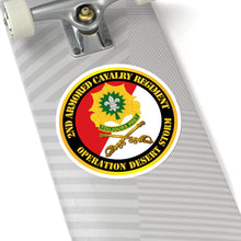 Load image into Gallery viewer, Kiss-Cut Stickers - Army - 2nd Armored Cavalry Regiment DUI - Red White - Operation Desert Storm