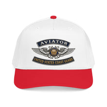 Load image into Gallery viewer, Mid Profile Baseball Cap - USCG - Aviator Badge - Auxiliary w txt - 3D - Enhanced