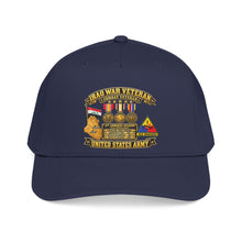Load image into Gallery viewer, Mid Profile Baseball Cap - Army - Iraq War Veteran - Ribbon Bar - Map - SSI - 1st Armored Division - 3D - Enhanced