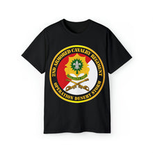 Load image into Gallery viewer, Unisex Ultra Cotton Tee - Army - 2nd Armored Cavalry Regiment DUI - Red White - Operation Desert Storm