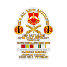Load image into Gallery viewer, Kiss-Cut Stickers - Army - 2nd Bn 28th Artillery - 210th FA Bde - Ansbach Germany w COLD SVC