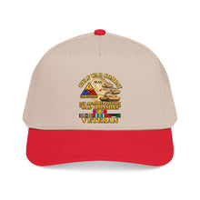 Load image into Gallery viewer, Mid Profile Baseball Cap - Army - Gulf War Combat - 1st Armored Divi - Old Ironsides - Veteran - Map w GULF SVC - 3D - Enhanced