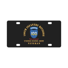 Load image into Gallery viewer, Army - SSI - 100th Division (Airborne) - Sons of Bitche - US Army Veteran X 300 Classic License Plate