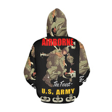Load image into Gallery viewer, Men's All Over Print Hoodie (USA Size) (Model H13) - Airborne Poster wi Backgrnd w Badges