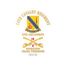 Load image into Gallery viewer, Kiss-Cut Vinyl Decals - Army - 14th Cavalry Regiment w Cav Br - 2nd Squadron - Operation Iraqi Freedom - 2010 - Red Txt X 300