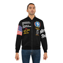 Load image into Gallery viewer, Men's AOP Bomber Jacket - American Defenders Of Bataan Corregidor with POW - MIA Service Medals - Philip D. Toland