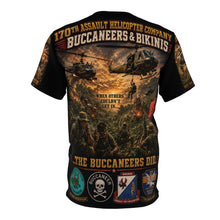 Load image into Gallery viewer, 170th Assault Helicopter Company Tribute Tee — "Bikinis & Buccaneers Into the Fire"- Vietnam Air Warriors