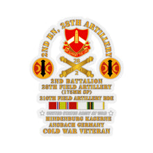 Load image into Gallery viewer, Kiss-Cut Stickers - Army - 2nd Bn 28th Artillery - 210th FA Bde - Hindenburg Kaserne Ansbach Germany w COLD SVC
