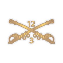 Load image into Gallery viewer, Kiss-Cut Stickers - Army - 3rd Squadron - 12th Cavalry Branch wo Txt