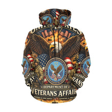 Load image into Gallery viewer, Patriotic emblem of veterans' honor Men's All Over Print Hoodie (USA Size) (Model H13)