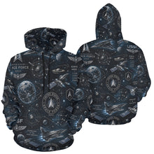 Load image into Gallery viewer, AOP Hoodie - Space Force Orbital Emblem Men's All Over Print Hoodie (USA Size)