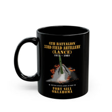 Load image into Gallery viewer, Black Mug (11oz, 15oz) - Field Artillery - 6th Bn, 33rd Field Artillery, Ft Sill, OK LANCE Firing - 1975-1981 X 300