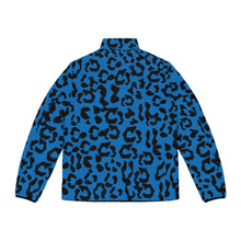 Load image into Gallery viewer, Men's Puffer Jacket (AOP) - Leopard Camouflage - Blue-Black