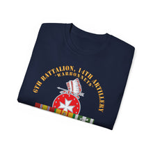 Load image into Gallery viewer, Unisex Ultra Cotton Tee - 6th Battalion, 14th Artillery Regiment - DUI - Warbonnets - VN SVC BAR - Top X 300