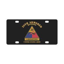 Load image into Gallery viewer, Army - SSI - 20th Armored Division w Name Tape - Liberators - US Army X 300 Classic License Plate
