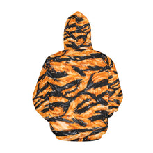 Load image into Gallery viewer, Orange Tiger-stripe hydrographic pattern Men's All Over Print Hoodie (USA Size) (Model H13)