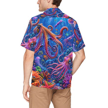 Load image into Gallery viewer, vibrant underwater scene in luminous sunlight Men's All Over Print Hawaiian Shirt With Chest Pocket