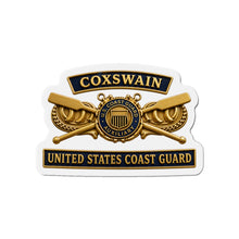 Load image into Gallery viewer, Die-Cut Magnet - USCG - Coxswain - Auxiliary w txt - 3D - Enhanced