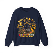 Load image into Gallery viewer, Crewneck Sweatshirt - Army - 8th Cavalry (Air Cav) - 1st Cav Division w VN SVC - 3D - Enhanced