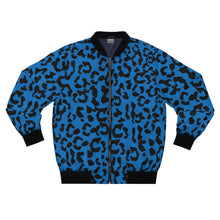 Load image into Gallery viewer, Men's AOP Bomber Jacket - Leopard Camouflage - Blue-Black