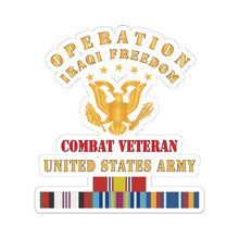 Load image into Gallery viewer, Kiss-Cut Stickers - Army - IRAQI FREEDOM Veteran - Combat Veteran