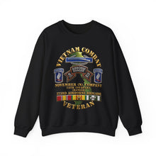 Load image into Gallery viewer, Crewneck Sweatshirt - Army - Vietnam Combat Vet - N Co 75th Infantry (Ranger) - 173rd Airborne Bde SSI - 3D - Enhanced