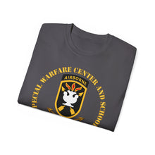 Load image into Gallery viewer, Unisex Ultra Cotton Tee - JFK Special Warfare Center - School SSI w Branch - Veteran wo Backgrnd