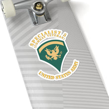 Load image into Gallery viewer, Kiss-Cut Stickers - Army - Enlisted - SPEC 5 - Specialist 5 - Std - Combat Veteran X 300