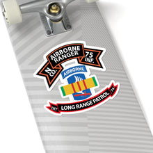 Load image into Gallery viewer, Kiss-Cut Stickers - SSI - Vietnam - N Co 75th Ranger - 173rd Airborne Brigade - VN Ribbon - LRSD X 300