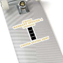 Load image into Gallery viewer, Kiss-Cut Stickers - Army - Chief Warrant Officer 4 - CW04 - Veteran - Flat - X 300
