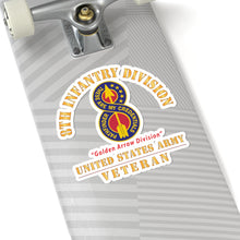 Load image into Gallery viewer, Kiss - Cut Stickers - Army - DUI - 8th Infantry Division - Golden Arrow Division - US Army Veteran X 300
