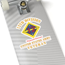Load image into Gallery viewer, Kiss - Cut Stickers - Army - SSI - 12th Division - Plymouth Division - US Army Veteran X 300