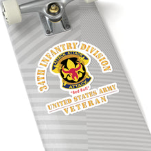 Load image into Gallery viewer, Kiss - Cut Stickers - Army - DUI - 34th Infantry Division - Red Bull - US Army Veteran X 300